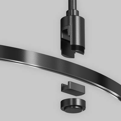 Шинопровод круглый из полукругов 1800мм Flarity черный, TRX154-2SR-D1800-B. TM Maytoni