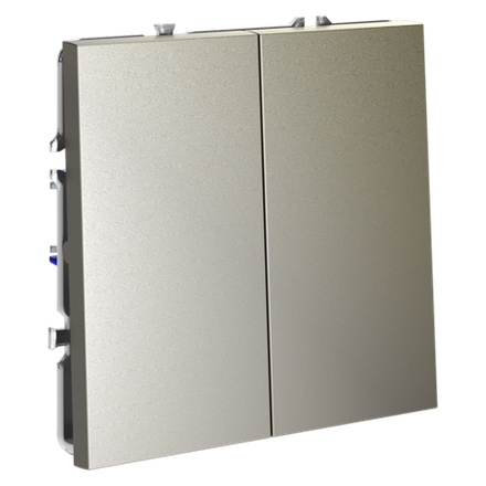 VLS020604 Выключатель с самовозвратом встраиваемый VOLTUM S70 двухклавишный 10А, (шелк) (ТМ Maytoni)