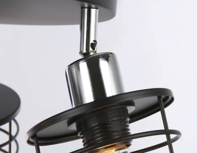 Потолочный светильник в стиле лофт TR8092/3 BK/CH черный/хром E27*3 max 40W D372*190
