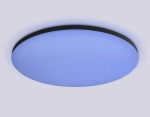 Потолочный светодиодный светильник с Wi-Fi Яндекс Алисой/Tuya/Smart Home/Alexa FZ2005 BK черный IP54 25W 3000K-6500K+RGB D370*55 (ПДУ ИК)