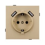 Механизм розетки с USB зарядкой SCT-TENDO-MUAA-SFPL-GD (230V, 16A) (Arlight, -)