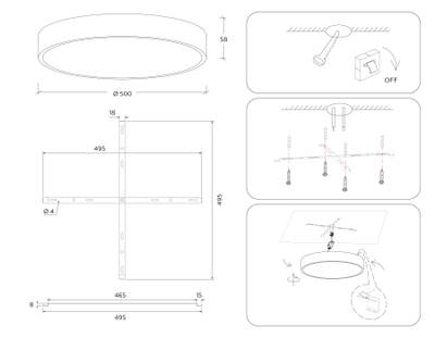 Светильник светодиодный потолочный FV5532 WH белый LED 60W 4200K D500*58 (Без ПДУ)