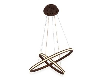 Подвесной светодиодный светильник с пультом FL406 CF кофе 84W D600*1100 (ПДУ РАДИО 2.4)