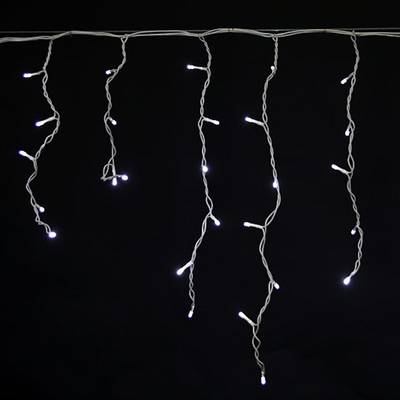 A-056R WT светодиодная гирлянда "бахрома" 5x0.6м 180LED белый провод влагозащищен.
