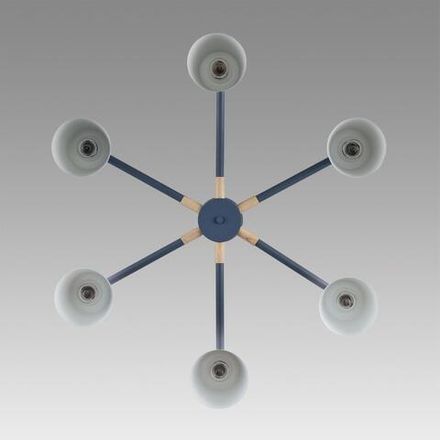 8098/6C MODERNI LN25 синий/синий металл, дерево/металл Люстра потолочная Е27 6*60W 220V ROSALINA
