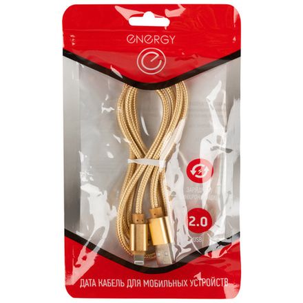 Кабель Energy ET-28 USB/Lightning, цвет - золотой