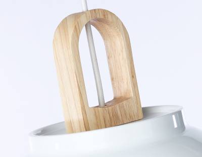 Подвесной светильник в стиле лофт TR8190 WH/LW белый/светлое дерево E27 max 40W D290*900