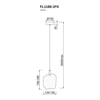 Подвесной светильник Gelo FL1188-1PS, LED