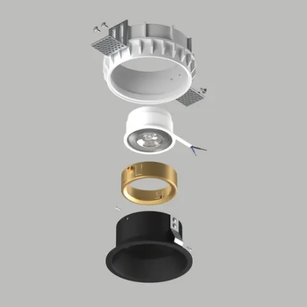 G214607GMOD Светильник DOMINO ROUND под LED модуль/лампу МR16 ЧЁРНЫЙ (214610+214607+214003)