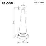 SL6019.323.01 Светильник подвесной ST-Luce Черный/Дымчатый, Белый LED 1*18W 3000K