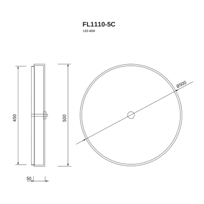 Потолочная люстра Luar FL1110-5C, LED