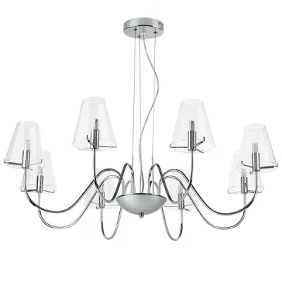 758084 Люстра подв. DIAFANO 8х40W G9 ХРОМ/ПРОЗРАЧНЫЙ