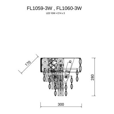 Бра Majeste Chrome FL1059-3W, E14х3