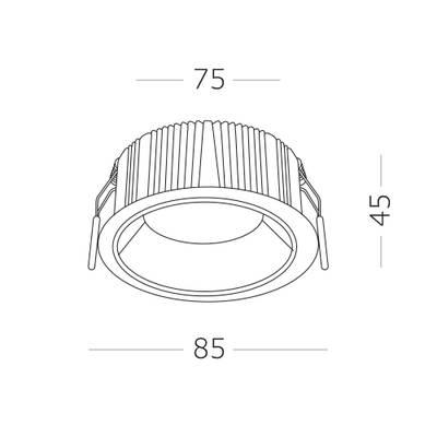ST755.538.07 Св-к встр. Белый LED 1*7W 3000K 630Lm Ra80 120° IP20 D85xH45 100-240V