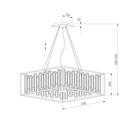 Умная подвесная люстра с хрусталем 312/9 Strotskis Smart, E14х9