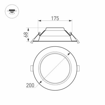 Светильник IM-CYCLONE-R200-20W Warm3000 (WH, 90 deg) (Arlight, IP40 Металл, 3 года)