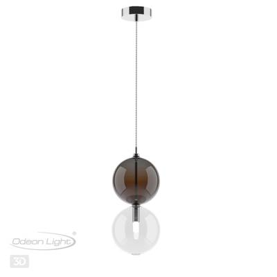 4980/1B PENDANT ODL22 469 хром/коричневый/стекло Подвес G9 1*40W TWIXY
