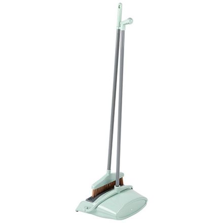 Набор для уборки BROOM: совок откидной и щетка (цвет зеленый) (Минимальная отгрузка 12 шт)