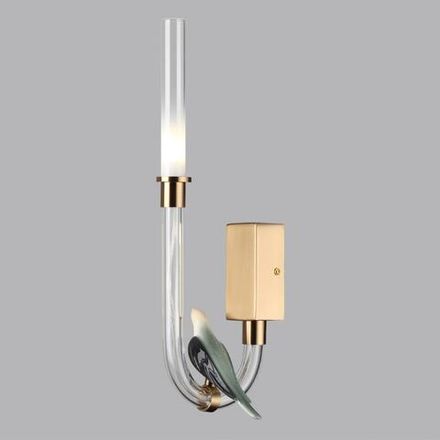 5431/2WL L-VISION ODL_EX24 093 золотой(под латунь)/белый градиент/беж./зеленый/ металл/стекло/керамика Бра (ЛЕВ.) LED 2W 4000K LARK