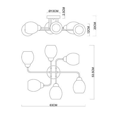Потолочная люстра Arte Lamp ANDREA A8141PL-6BK, 6хE27