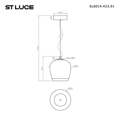 SL6014.423.01 Светильник подвесной ST-Luce Черный/Прозрачный, Черный LED 1*17W 3000K