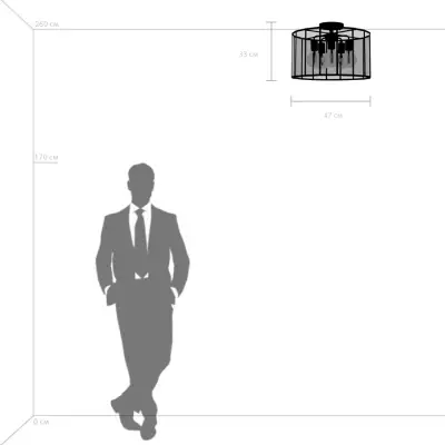 798257 Люстра GENNI 5х40W E27 ЧЕРНЫЙ МАТОВЫЙ/ПРОЗРАЧНЫЙ Lightstar