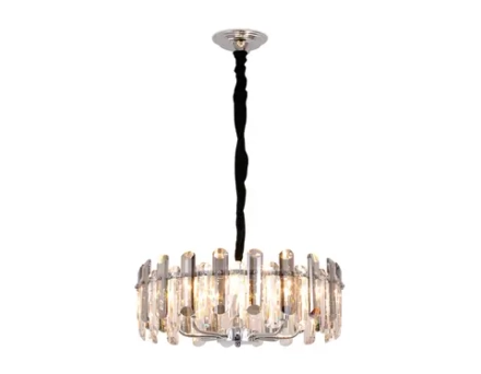 Подвесная хрустальная люстра TR5303/8 CH/SM хром/дымчатый E14/8 max 40W D500*615