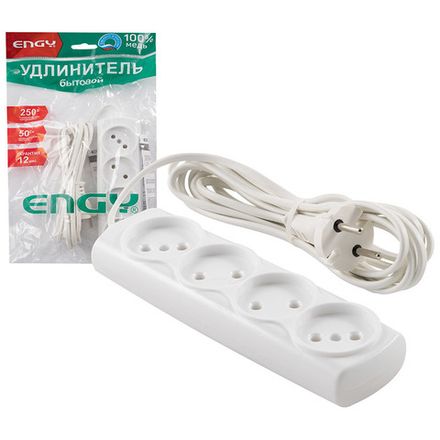 Удлинитель ENGY "Эконом" 3м/4роз. (ШВВП 2х0,75)