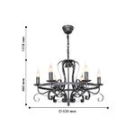 Подвесная люстра Palermo 2162-6P, 6*E14*40W. ТМ F-Promo