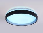 Потолочный светодиодный светильник с пультом FZ604 BK/GD черный/золото IP20 46W 3000K-6500K+RGB D390*80 (ПДУ ИК)