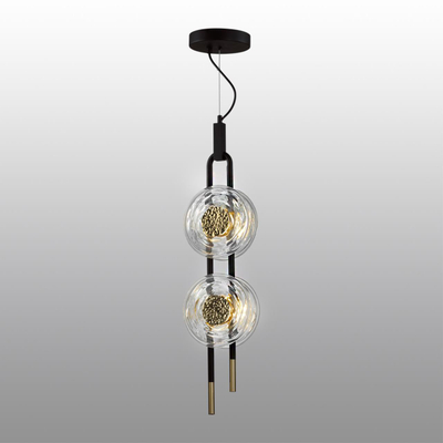 5407/23L MODERN ODL_EX24 101 черный/золотой/металл/стекло Подвес LED 23W 3000K 1940Лм MAGNET