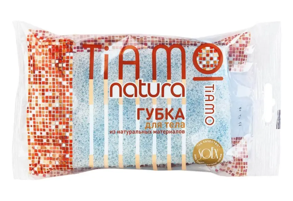 Губка для тела TIAMO Natura "ОРИГИНАЛ", целлюлоза+массаж