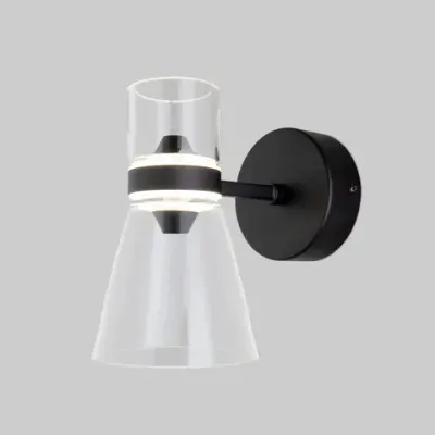 Настенный светодиодный светильник со стеклянным плафоном 201053 LED черный, LED