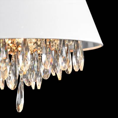 8374/3 CLASSI LN латунь/белый/прозрачный, металл/текстиль/хрусталь Люстра подвесная E27 3*60W 220V MITRIM