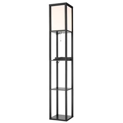 8093/1F COMFI LN25 черный/белый, дерево/текстиль Торшер Е27 1*60W 220V PRACTIC