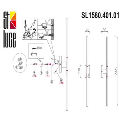 SL1580.401.01 Светильник настенный ST-Luce Черный/Белый LED 1*12W 3200K
