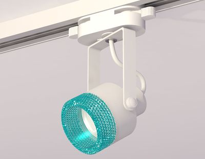 Комплект трекового однофазного светильникас композитным хрусталем XT6601063 WH/BL белый/голубой MR16 GU10 (C6601, N6153)