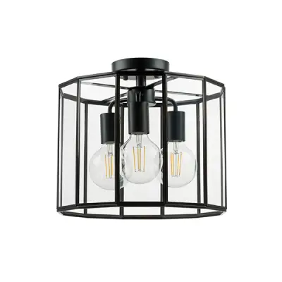 798237 Люстра GENNI 3х40W E27 ЧЕРНЫЙ МАТОВЫЙ/ПРОЗРАЧНЫЙ Lightstar