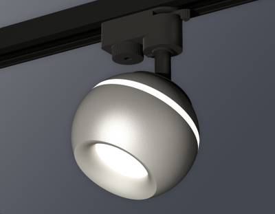 Комплект трекового светильника XT1103020 SSL/MCH серебро песок/хром матовый MR16 GU5.3 LED 3W 4200K (A2521, C1103, N7013)