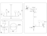 Светильник на штанге LH53019/12 BS/FR латунь/белый матовый G9*12 max 40W D910*680