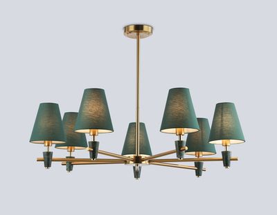 Светильник на штанге LH75053/7 BS/GN латунь/зеленый E14*7 max 40W D840*580