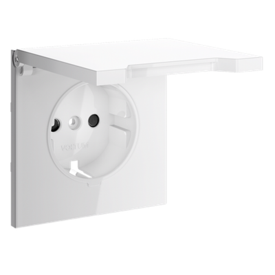 VLS000801 Накладка для розетки с заземлением, защитными шторками и крышкой, S70 (белый глянцевый). (ТМ Maytoni)