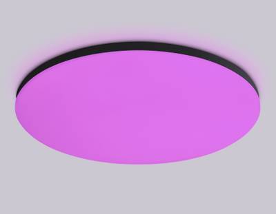 Потолочный светодиодный светильник с Wi-Fi Яндекс Алисой/Tuya/Smart Home/Alexa FZ2006 BK черный IP54 30W 3000K-6500K+RGB D450*60 (ПДУ ИК)