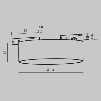 Трековый светильник Зон / Zon Levity 4000К 12Вт 100°, TR189-1-12W4K-BW. TM Maytoni