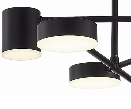 07649-6D,19(3000K) Люстра диммируемая Мекли черный d57 h25 Led 3*12W+3*16W (3000К) с пультом ДУ