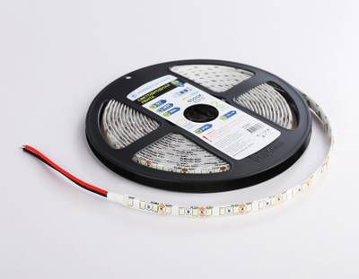 Светодиодная лента GS1203 2835 120Led/ 9.6W m/ 12V IP65 6500K/ 5000*8*2.27mm/ кратность резки 25mm (2 конт.)