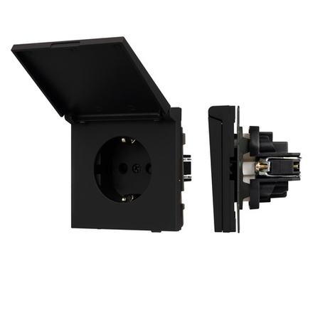 Механизм розетки влагозащищённый SCT-TENDO-MCP-SFPL-BK (230V, 16A) (Arlight, -)