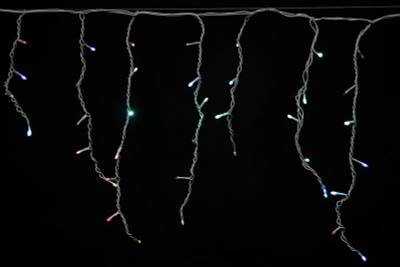 A-012R RGB светодиодная гирлянда "бахрома" 3x0.6м 140LED белый провод