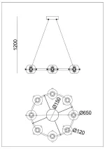 Подвесная люстра Arte lamp MARKAB A2471LM-16BK, 1хLED