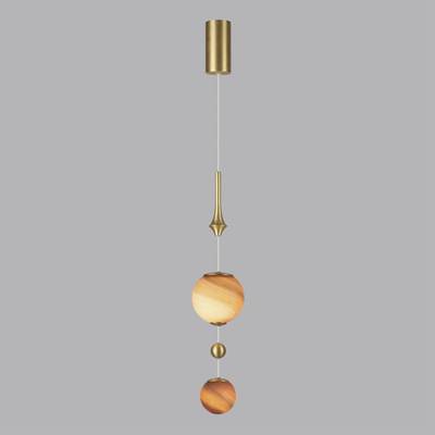 5457/4L MODERN ODL_EX26 светлая сатин.латунь/белый/бежевый/коричневый/металл/стекло Подвес LED x 4W 2500K CALLISTO